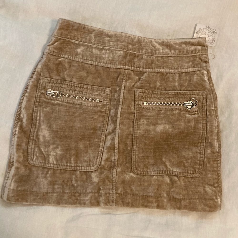Free People velvet mini skirt